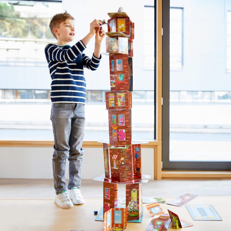 HABA Rhino Hero Super Battle - Exciting 3D Stacking Board Game for Kids & Adults, Fun Family Games, Stacking Card Games for Kids, Made in Germany - Image 5